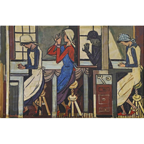 GEORGES DESSOUSLAVY : '� l′Atelier (les 4 ouvri�res)' (DOBIASCHOFSKY AUKTIONEN AG)