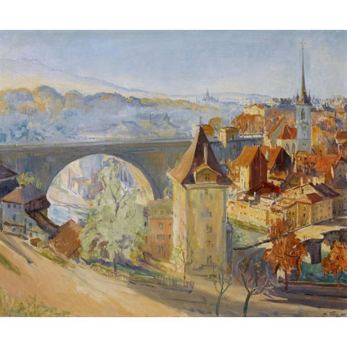 ADOLF TI�CHE : Ansicht von Bern mit der Nydeggbr�cke (DOBIASCHOFSKY AUKTIONEN AG)