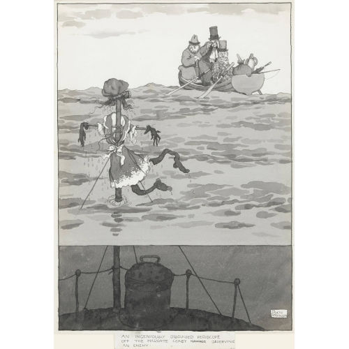 WILLIAM HEATH ROBINSON : 'An ingeniously disguised Periscope off the Margate coast observing an enemy' (DOBIASCHOFSKY AUKTIONEN AG)