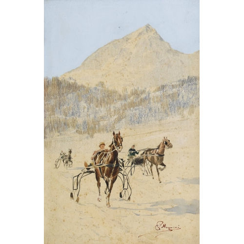 CARLO PELLEGRINI : Trabrennen im Engadin (DOBIASCHOFSKY AUKTIONEN AG)