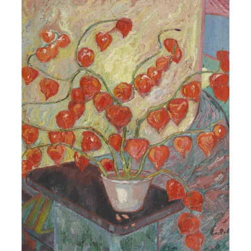 ADOLF HERBST : Stillleben mit Lampionblumen (DOBIASCHOFSKY AUKTIONEN AG)