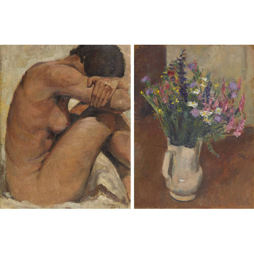 MARCEL DESCHENAUX : 1. Frauenakt. 2. Blumenstillleben (DOBIASCHOFSKY AUKTIONEN AG)