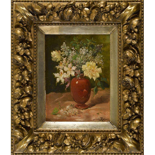JULES F�LIX RAGOT : Blumenbouquet in roter Vase (DOBIASCHOFSKY AUKTIONEN AG)