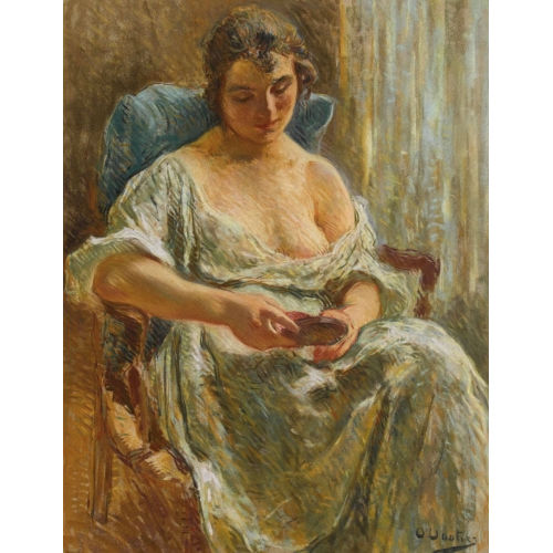 OTTO VAUTIER : Sitzende Dame mit Puderdose (DOBIASCHOFSKY AUKTIONEN AG)