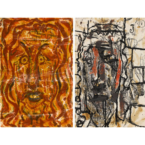 LOUIS SOUTTER : 'Visage de Face' / 'Christ' (DOBIASCHOFSKY AUKTIONEN AG)
