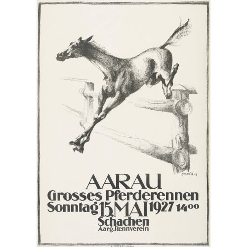 GEROLD HUNZIKER : 'Aarau Grosses Pferderennen 1927' (DOBIASCHOFSKY AUKTIONEN AG)