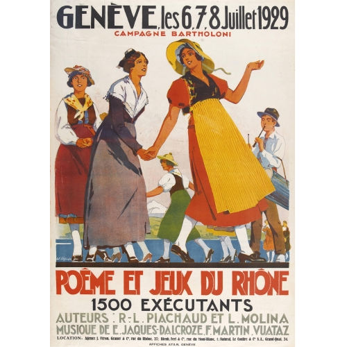 �DOUARD ELZINGRE : 'Gen�ve, les 6,7,8 juillet 1929 Po�me et Jeux du Rh�ne' (DOBIASCHOFSKY AUKTIONEN AG)