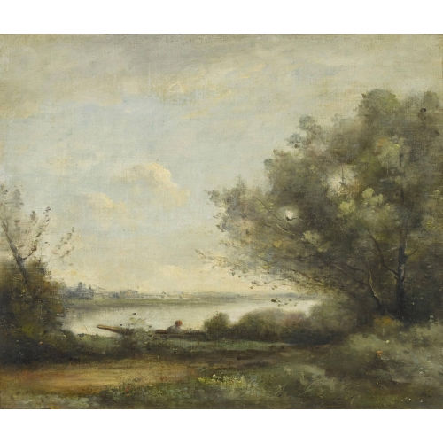 JEAN-BAPTISTE CAMILLE COROT : P�cheur en barque (DOBIASCHOFSKY AUKTIONEN AG)