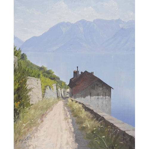 ALBERT DUPLAIN : Vue du Lavaux et du lac L�man (DOBIASCHOFSKY AUKTIONEN AG)