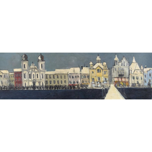 LEOPOLD II HAEFLIGER : Blick von der Kramgasse in Luzern gegen die Jesuitenkirche (DOBIASCHOFSKY AUKTIONEN AG)