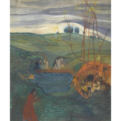 CHARLES-CLOS OLSOMMER : Landschaft mit weiblicher Figur (DOBIASCHOFSKY AUKTIONEN AG)