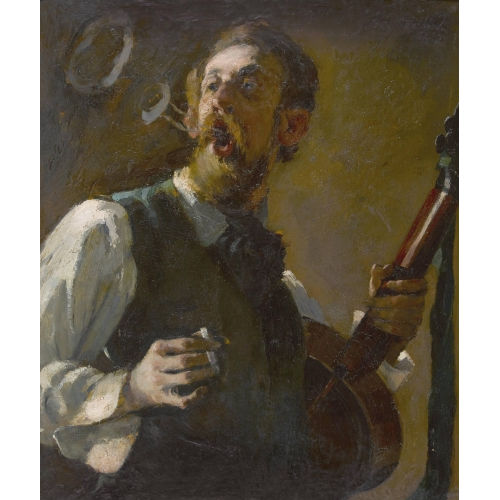EUGEN AMMANN : Selbstbildnis mit Zigarette (DOBIASCHOFSKY AUKTIONEN AG)