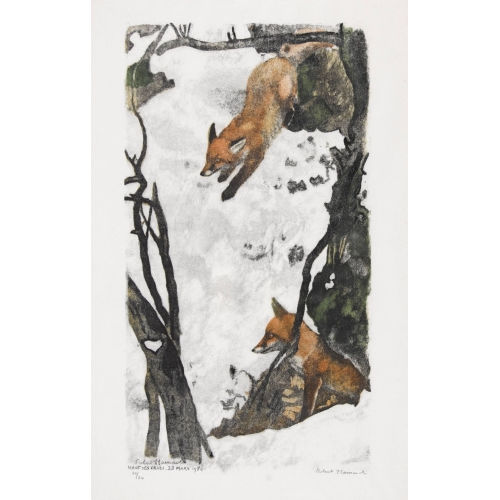 ROBERT HAINARD : 'Deux renards sortant du terrier' (DOBIASCHOFSKY AUKTIONEN AG)
