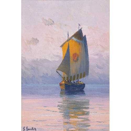 FERNAND GAULIS : Segelschiff im Abendrot (DOBIASCHOFSKY AUKTIONEN AG)