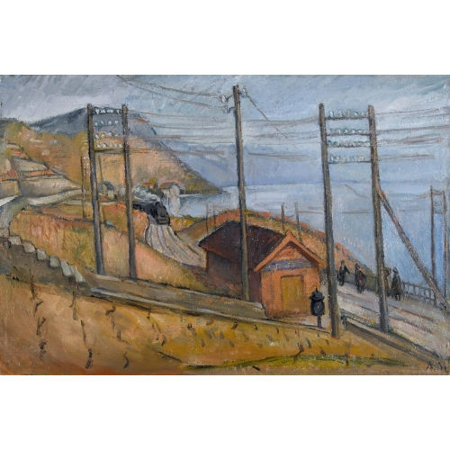 ALBERT MURET : Herbstliche Landschaft am Genfersee (DOBIASCHOFSKY AUKTIONEN AG)