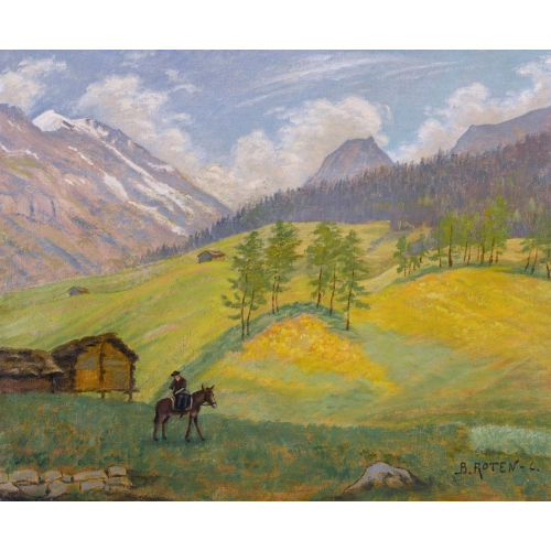 BERTHE ROTEN-CALPINI : Walliser Sommerlandschaft (DOBIASCHOFSKY AUKTIONEN AG)