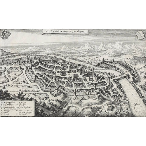MATTH�US I MERIAN : 'Die Statt Kempten im Alg�w' (DOBIASCHOFSKY AUKTIONEN AG)