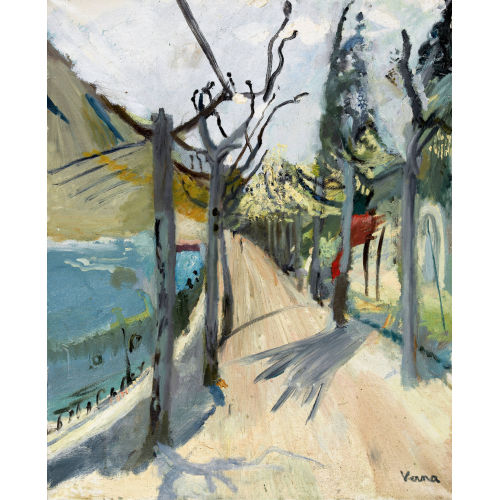 GERMAINE VERNA : Sonnige Uferallee am Lago Maggiore (DOBIASCHOFSKY AUKTIONEN AG)