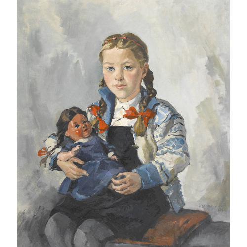 ALEXANDRE BENOIS DI STETTO : M�dchen mit Puppe (DOBIASCHOFSKY AUKTIONEN AG)
