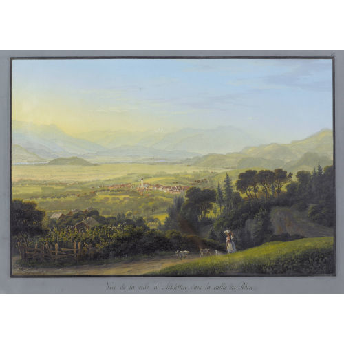 JOHANN LUDWIG BLEULER : 'Vue de la ville d′Altstetten, dans la vall�e du Rhin' (DOBIASCHOFSKY AUKTIONEN AG)