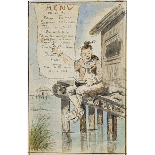 ALBERT ANKER : Pfahlbauerkind l�dt zum Taufessen ein (DOBIASCHOFSKY AUKTIONEN AG)