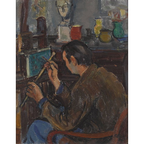 PAUL BASILIUS BARTH : 'Junger Maler bei der Arbeit' (DOBIASCHOFSKY AUKTIONEN AG)