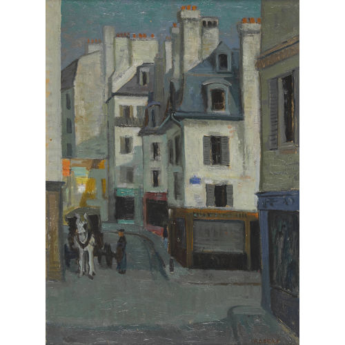 CHARLES ROBERT : Gassenzug in Paris (DOBIASCHOFSKY AUKTIONEN AG)
