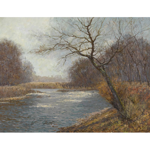 LUDWIG ZORN : Herbststimmung am Altrhein (DOBIASCHOFSKY AUKTIONEN AG)