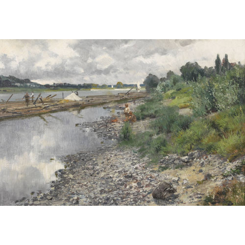JACQUES MATTHIAS SCHENKER : 'Holzfl�sser auf der Elbe' (DOBIASCHOFSKY AUKTIONEN AG)
