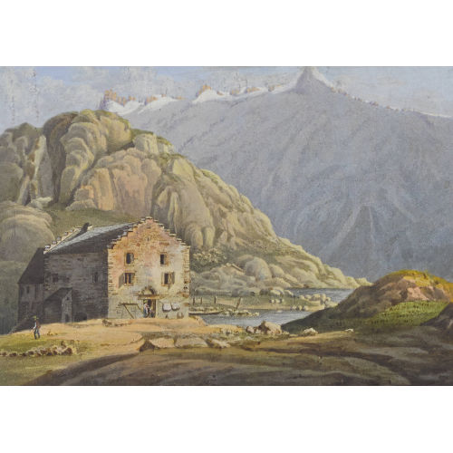 JOHANN PETER LAMY : 'Vue de l′hospice du Grimsel et d′une partie du Lac des morts' (DOBIASCHOFSKY AUKTIONEN AG)
