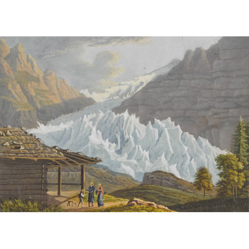 JOHANN PETER LAMY : 'Vue de la mer de glace superieure du Grindelwalde Canton de Berne' (DOBIASCHOFSKY AUKTIONEN AG)