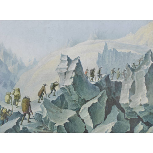 JOHANN PETER LAMY : 'Descente de Mr. de Saussure de la cime du Montblanc au mois d′Aout 1785' (DOBIASCHOFSKY AUKTIONEN AG)