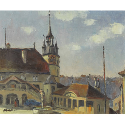 WALTER MAFLI : Das Rathaus von Fribourg (DOBIASCHOFSKY AUKTIONEN AG)