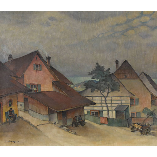 RUDOLF D�RRWANG : Sommerliche Bauernhofszene (DOBIASCHOFSKY AUKTIONEN AG)