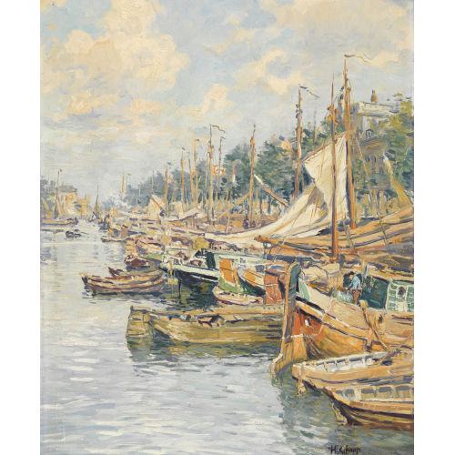 HENDRIK SCHAAP : Boote am Haringvliet (DOBIASCHOFSKY AUKTIONEN AG)