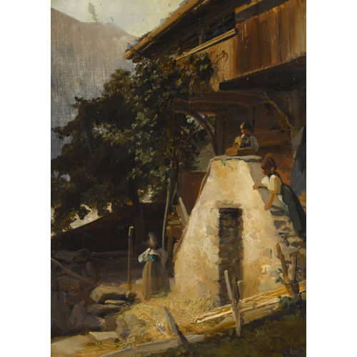 KARL GIRARDET : 'Maison de paysans au Steiner' (DOBIASCHOFSKY AUKTIONEN AG)