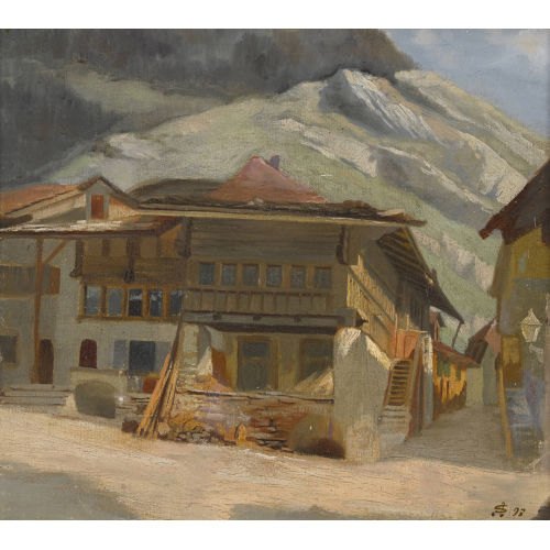 ALBERT SILVESTRE : Sommerliches Bergdorf (DOBIASCHOFSKY AUKTIONEN AG)