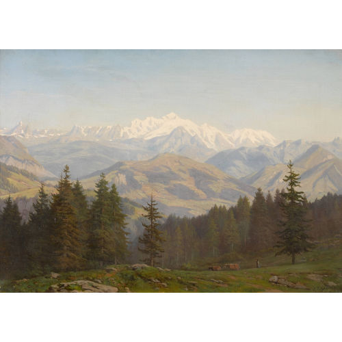 JEAN PHILIPPE GEORGE-JULLIARD : 'Mont-Blanc vu des Voirons' (DOBIASCHOFSKY AUKTIONEN AG)
