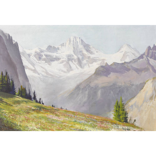 PAUL WYSS : Lauterbrunnental mit Breithorn (DOBIASCHOFSKY AUKTIONEN AG)