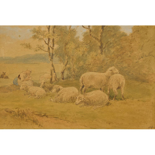 CHARLES �MILE JACQUE : Rastende Sch�ferin (DOBIASCHOFSKY AUKTIONEN AG)