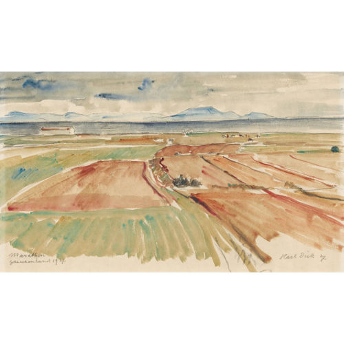KARL THEOPHIL DICK : Griechische Landschaft bei Marathon (DOBIASCHOFSKY AUKTIONEN AG)