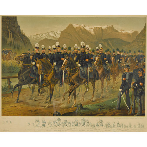 KARL JAUSLIN : General Herzog mit seinem Stab zu Pferd (DOBIASCHOFSKY AUKTIONEN AG)