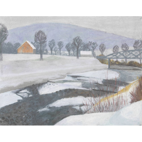 FRED STAUFFER : Winterlandschaft mit Fluss (DOBIASCHOFSKY AUKTIONEN AG)