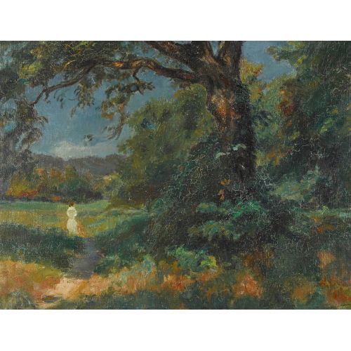 KARL THEOPHIL DICK : Sommerlicher Weg mit einer Dame (DOBIASCHOFSKY AUKTIONEN AG)