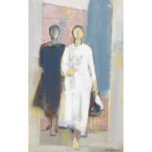 KARL SCHLAGETER : 'Zwei Frauen auf der Treppe' (DOBIASCHOFSKY AUKTIONEN AG)