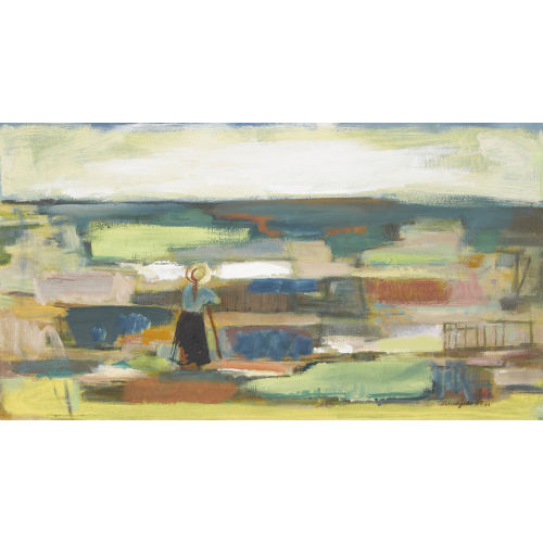 KARL SCHLAGETER : Landschaft mit Frau (DOBIASCHOFSKY AUKTIONEN AG)