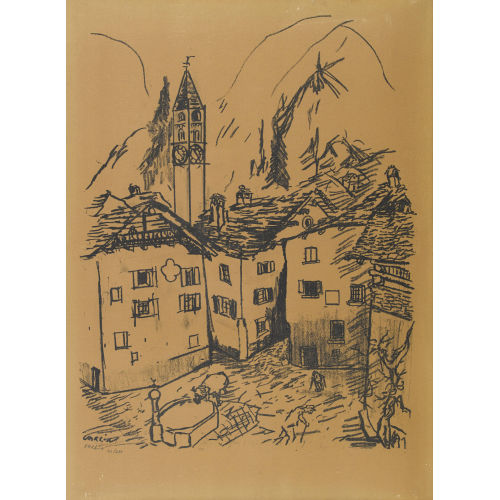 WILLY) VARLIN (EIGTL. GUGGENHEIM : Dorfkern von Bondo im Engadin (DOBIASCHOFSKY AUKTIONEN AG)