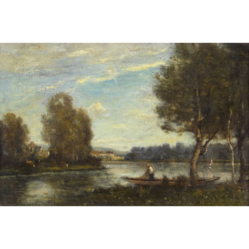 JEAN-BAPTISTE CAMILLE COROT : Fischer im Boot (DOBIASCHOFSKY AUKTIONEN AG)