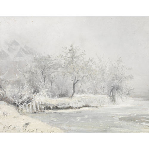 GABRIEL LOPP� : Winterlandschaft bei Erlach (DOBIASCHOFSKY AUKTIONEN AG)