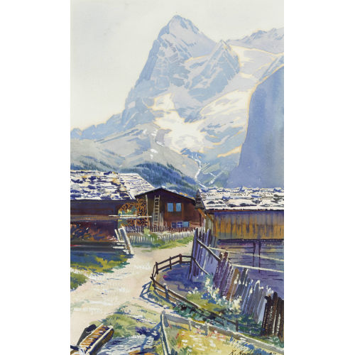KARL ANNELER : Grindelwald mit Eiger (DOBIASCHOFSKY AUKTIONEN AG)